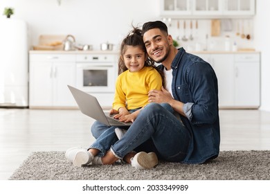 Portrait Happy Young Arab Father Cute Stock Photo 2033349989 | Shutterstock