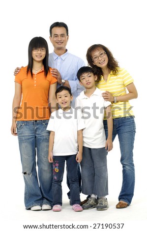 portrait of a happy young family laughing together