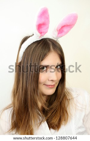 Similar – Young blonde woman wearing rabbit ears