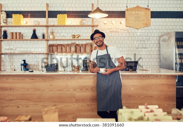 Portrait Happy Young Man Wearing Apron Stock Photo 381091660 | Shutterstock