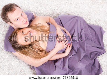 Portrait of a happy young pregnant woman with her husband Stock photo © 