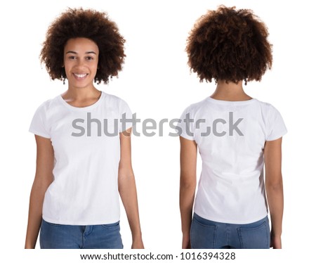 Portrait Of A Happy Young Woman Standing On White Background