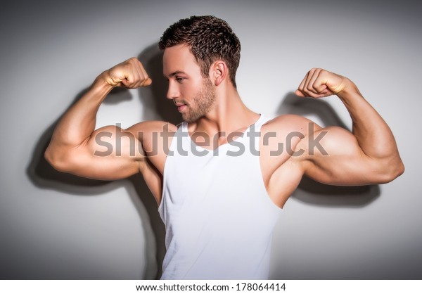 Portrait Healthy Young Man Showing His Stock Photo 178064414 | Shutterstock