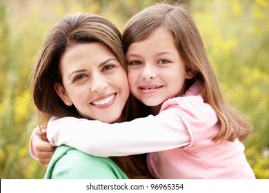 Portrait Hispanic Mother And Daughter