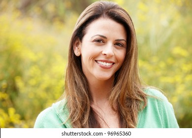 Portrait Hispanic Woman Outdoors