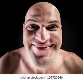 Portrait Idiotic Andcrazy Bald Man Stock Photo 103720346 | Shutterstock