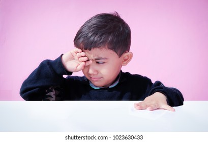 Portrait Of Indian Boy Crying . - Shutterstock ID 1023630433