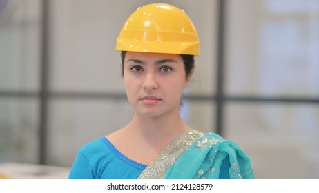 Portrait Of Indian Female Engineer Looking At The Camera