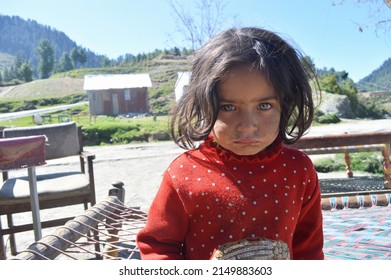 Portrait of Indian Pakistani. Village Kashmiri Girl.