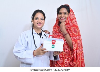 Portrait Of An Indian Woman And Female Doctor Standing Together