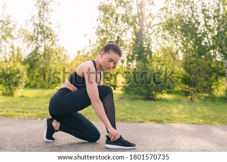 Similar – Attractive fit man running at sunset light