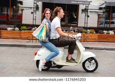 Similar – Image, Stock Photo scooter Lifestyle Joy