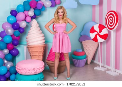 barbie background images stock photos vectors shutterstock https www shutterstock com image photo portrait joyful young woman pink dress 1782172052