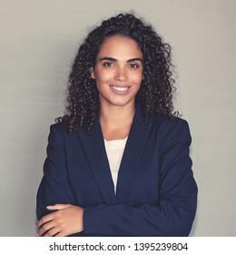 Portrait Of A Latin American Businesswoman Looking At Camera