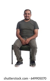 Portrait Of A Latin Man On White Background