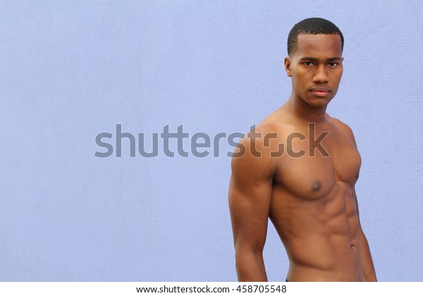 Portrait Lean Toned Ripped Muscle Fitness Stock Photo 