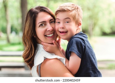 Portrait Little Boy Down Syndrome While Stock Photo 2200402459 ...