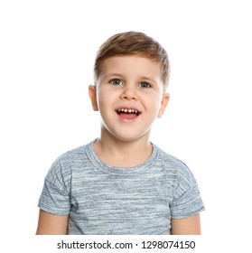 Portrait Little Boy Laughing On White Stock Photo 1298074150 | Shutterstock