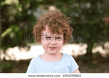 Similar – Image, Stock Photo Beautiful boy four year old with long blond hair