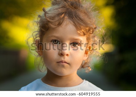 Similar – Small child with long blond hair