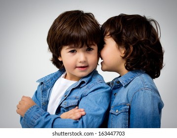 Portrait Little Girl Boy Stock Photo 163447703 | Shutterstock