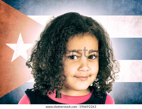 Portrait Little Girl Curly Hairstyle Cuban Stock Photo Edit Now