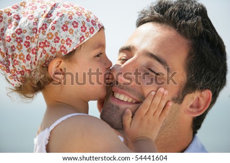 Similar – Image, Stock Photo Little girl kissing her mother lying on bed and enjoy the time at home. Mother’s Day or mother’s love concept image