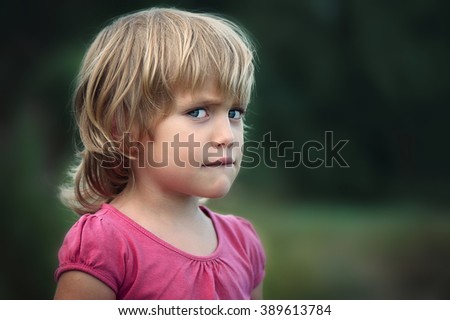 Similar – Small child with long blond hair