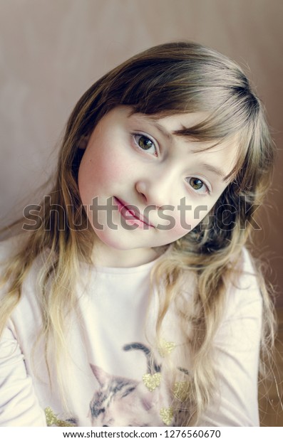 Portrait Little Pretty Girl Cute Smile Stock Photo Edit Now