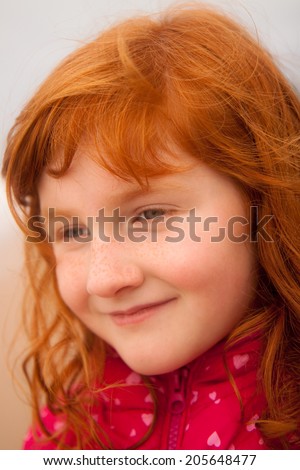 portrait of little red headed girl 