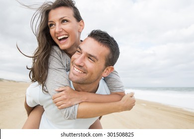 portrait living young couple beach 260nw 301508825