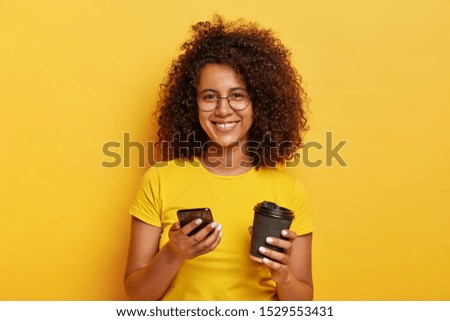 Similar – Image, Stock Photo lateral portrait of a young woman with freckles and glasses