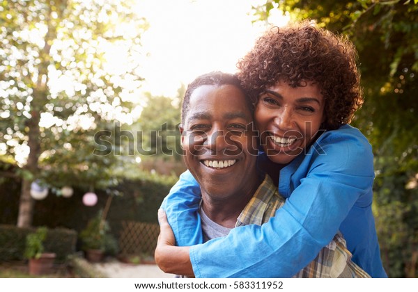 Portrait Loving Mature Couple Back Yard Stock Photo (Edit Now) 583311952