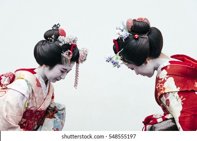 Portrait Of  A Maiko Geisha In Gion Kyoto