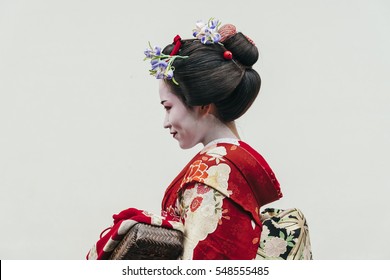 Portrait Of  A Maiko Geisha In Gion Kyoto