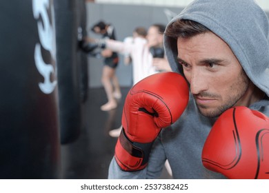 portrait of male boxer training - Powered by Shutterstock