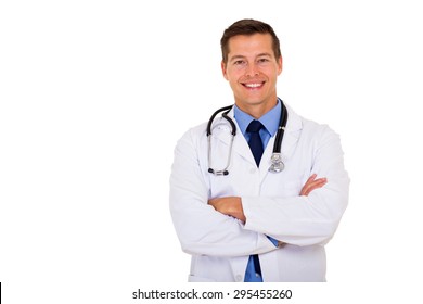 Portrait Of Male Doctor Isolated On White Background