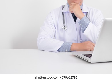 Portrait Of A Male Handsome Doctor Thinking