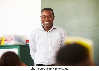 Portrait of male teacher at an elementary school in Africa
