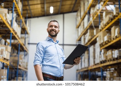 Portrait Of A Male Warehouse Worker Or Supervisor.