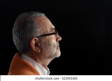 Portrait Of A Man With Black Background