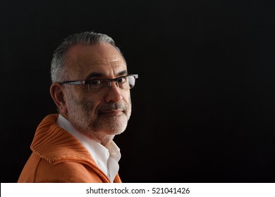 Portrait Of A Man With Black Background