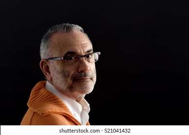 Portrait Of A Man With Black Background