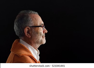 Portrait Of A Man With Black Background