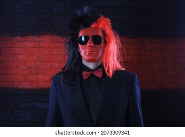 portrait of a man in a mask of the devil