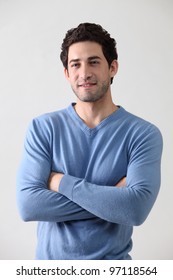 Portrait Of The Man On The Plain Background