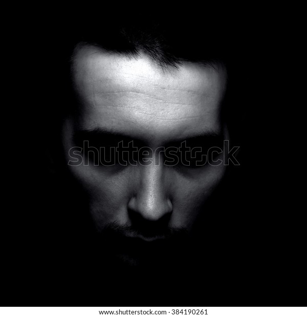 Portrait Man Shadow Black White Silhouette Stock Photo (Edit Now) 384190261