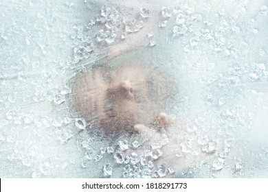 Portrait Of Man Trapped Under Ice