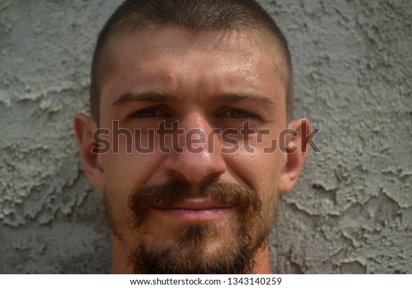 Portrait Man Traveler Short Haircut Mustache Stock Photo Edit Now