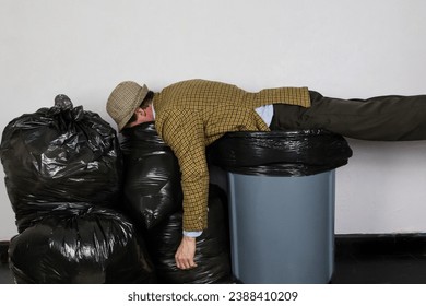 Background garbage dump, Bin,Trash, Garbage, Rubbish, Plastic Bags pile, Garbage  bags pink purple Stock Photo - Alamy